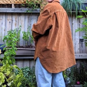 Oversized rust shirt jacket